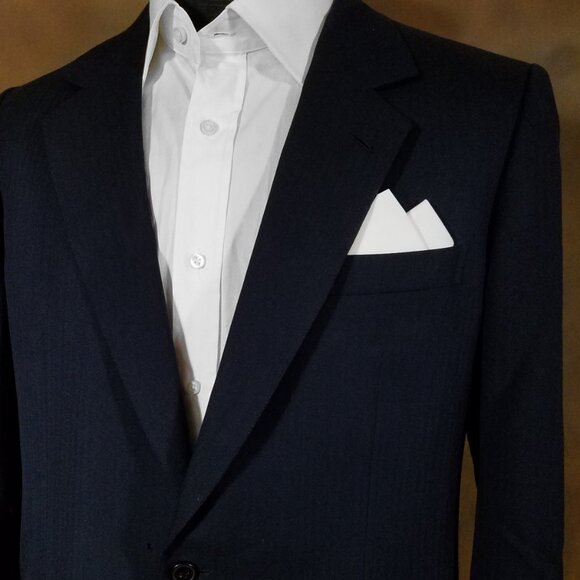 New - White Cotton Pre-Folded Pocket Square Handkerchief Insert - Picture 2 of 4